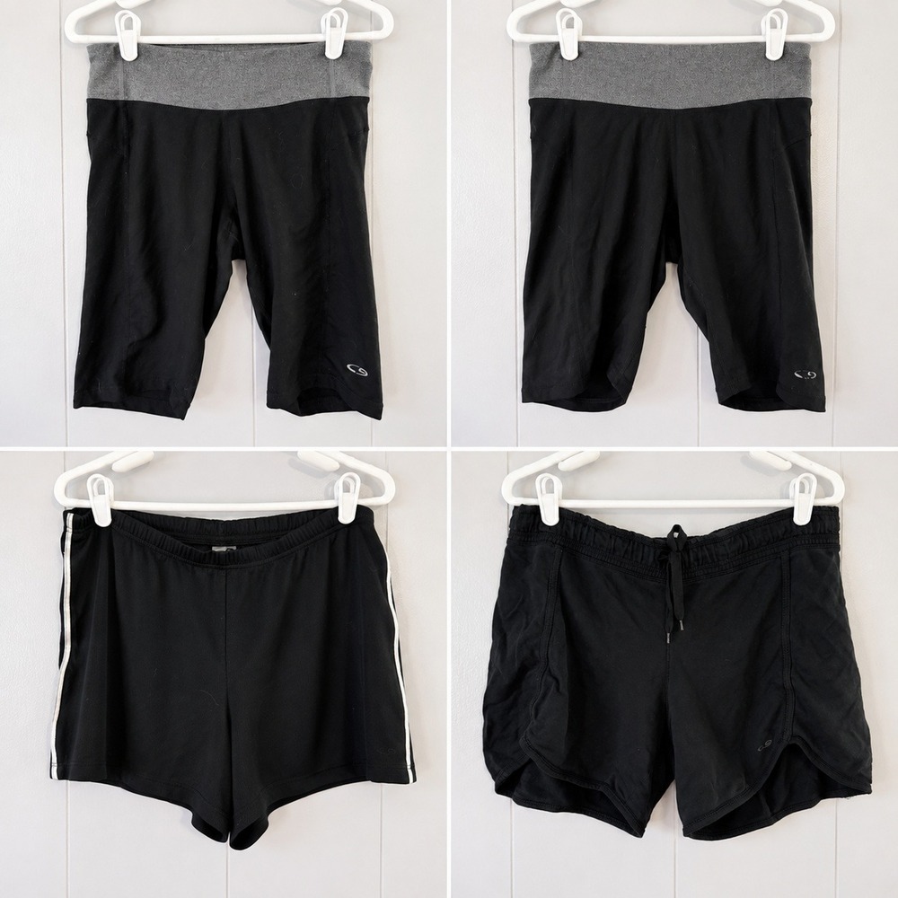 Champion Lot of 4 Athletic Shorts Womens M Black Gray Performance Running Bike